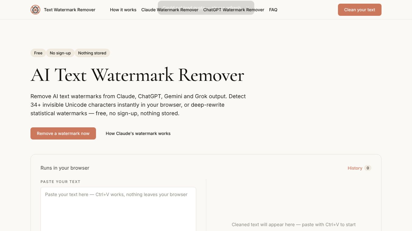 AI Text Watermark Remover