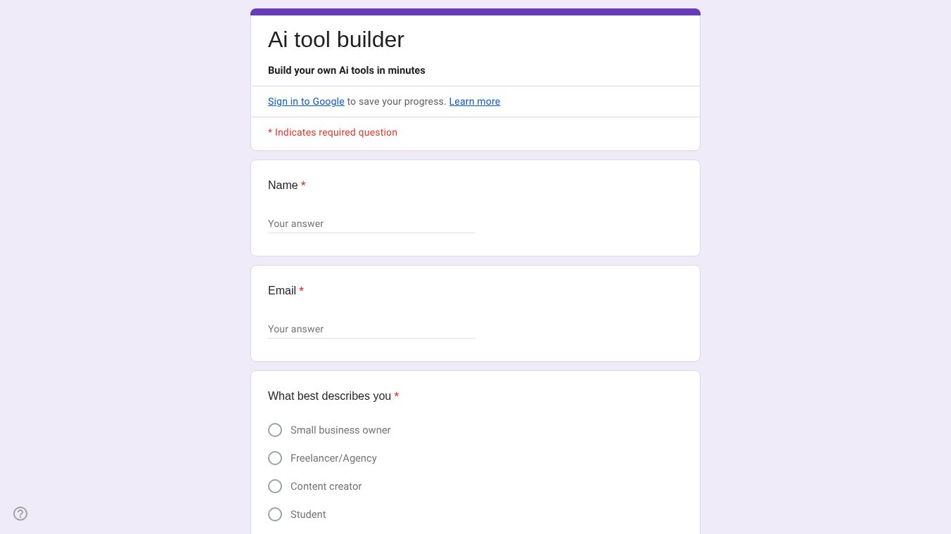 Ai tool builder