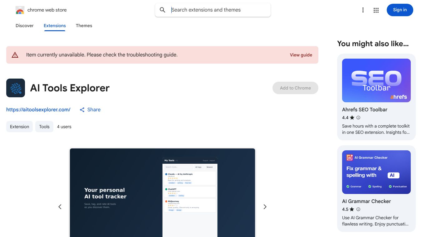 AI Tools Explorer for Chrome