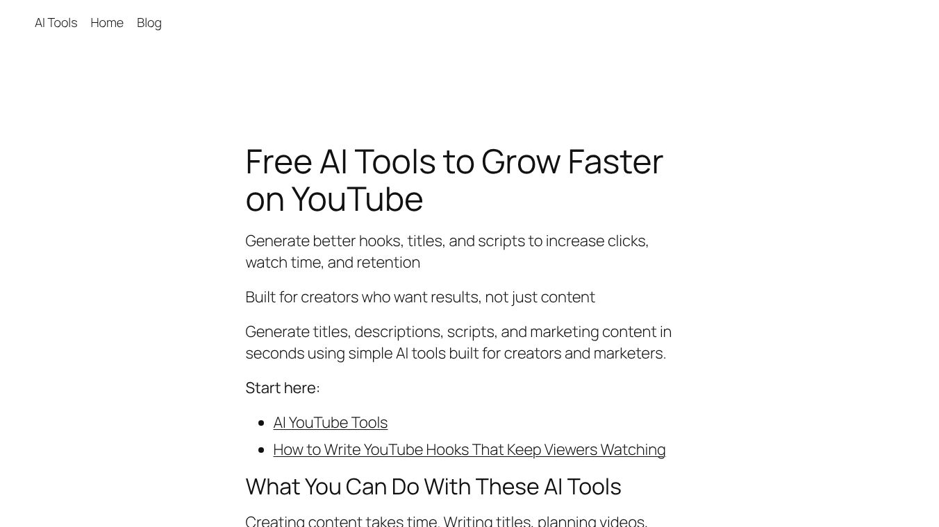 AI tools to improve YouTube Content