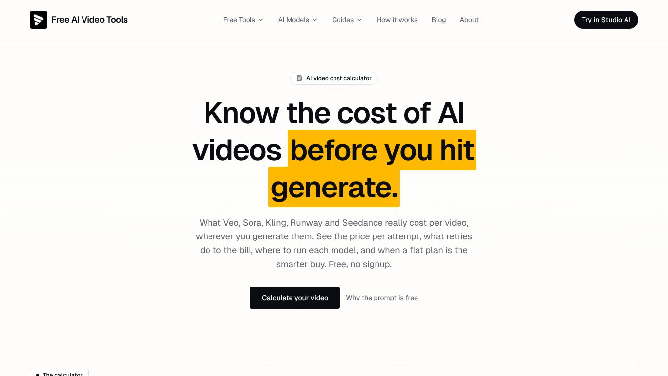 AI Video Cost Calculator