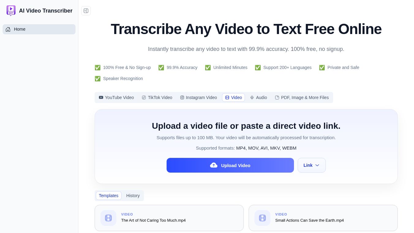 AI Video Transcriber