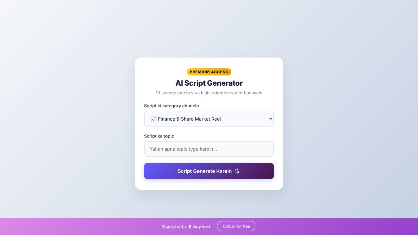 AI Viral Script Generator PRO