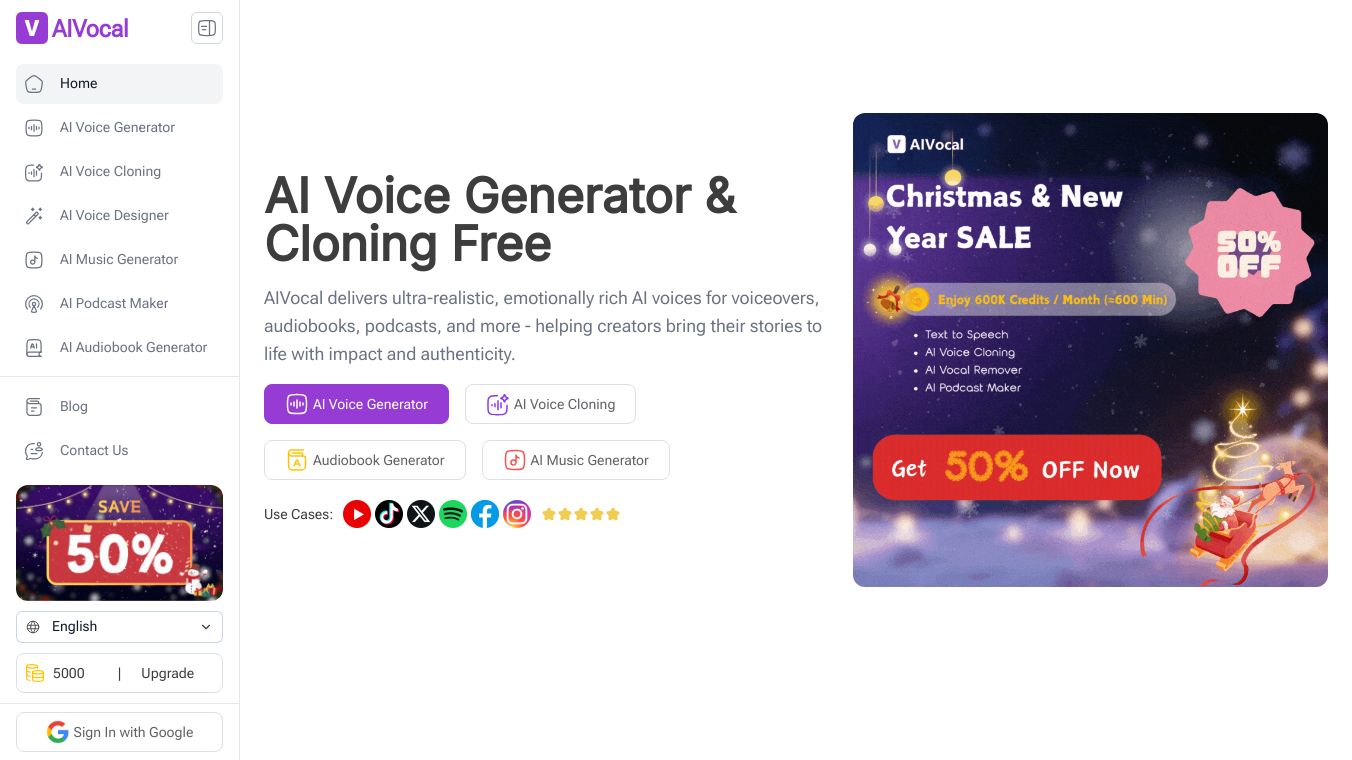 AI Voice Generator by AIVocal