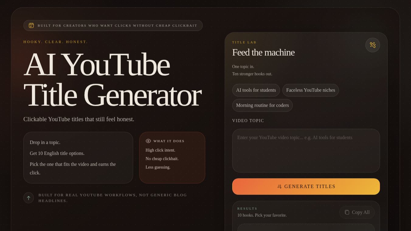 AI YouTube Title Generator