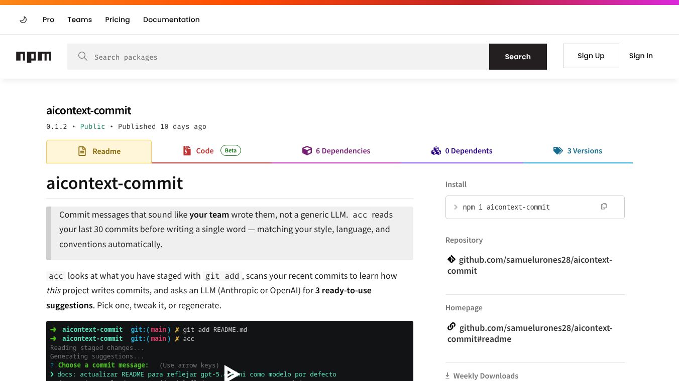 AIcontext commits