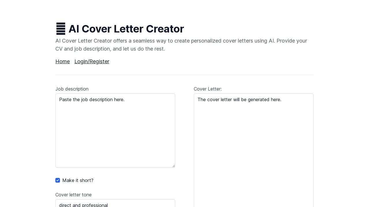 AICoverLetterCreator