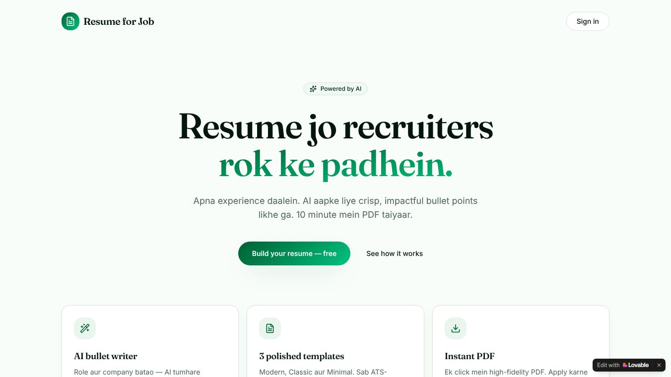 Airesumeforjob