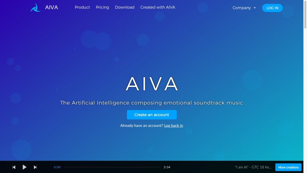 AIVA - The AI composing emotional soundtrack music