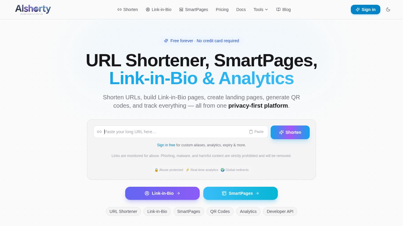 AlShorty — Short Links & SmartPages