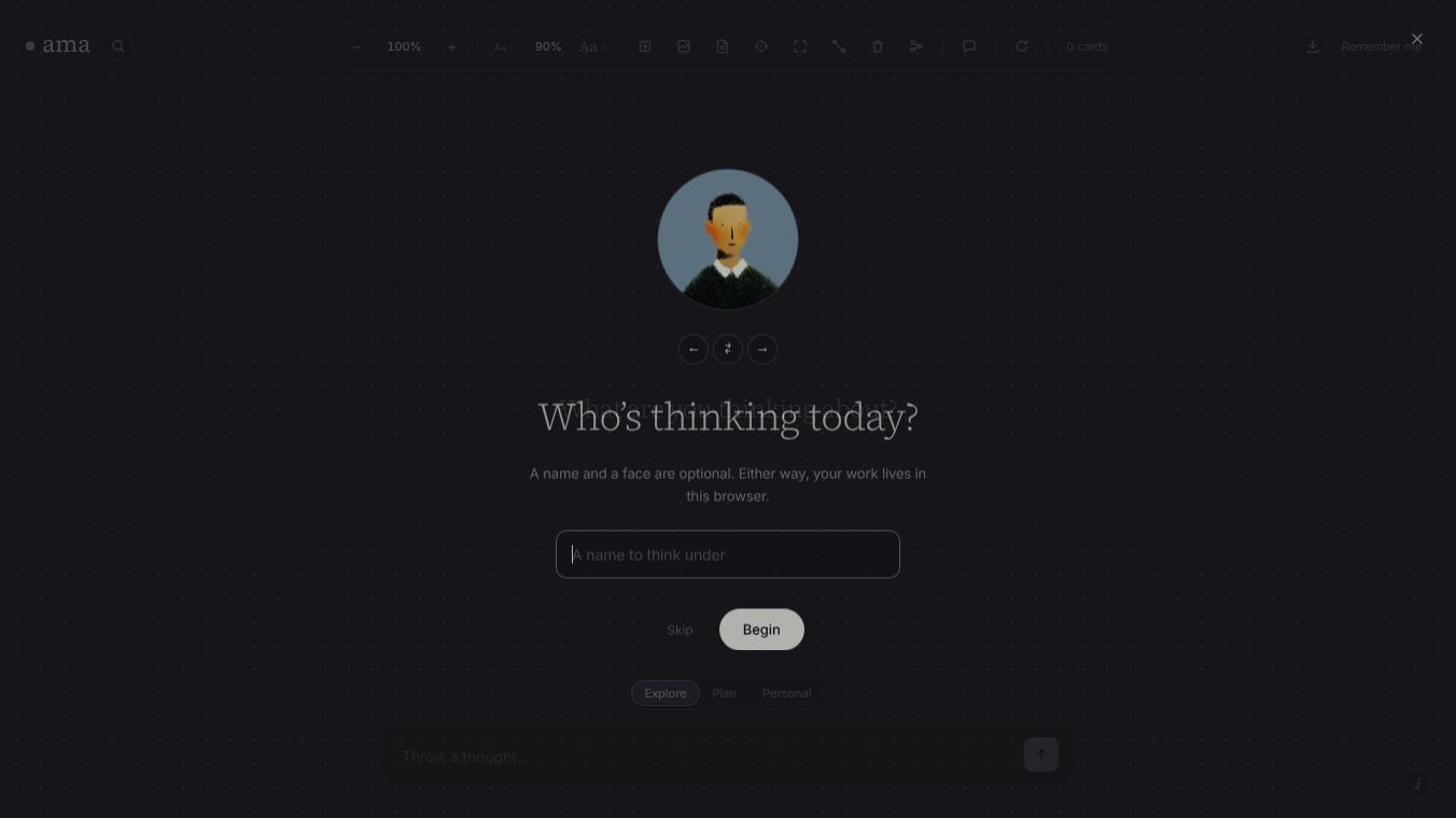 Ama — a quiet room for thinking