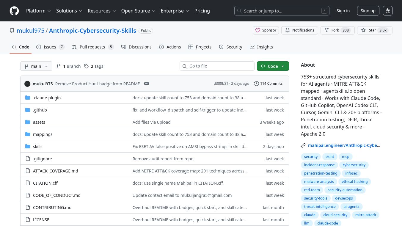 Anthropic Cybersecurity Skills