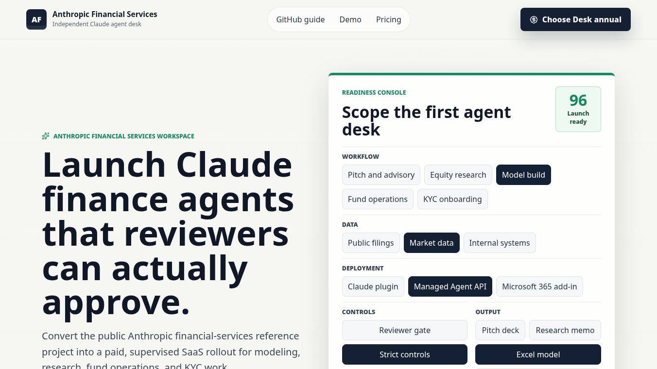 Anthropic Financial Services Desk