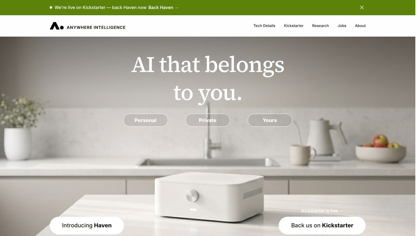 Anywhere Intelligence Kickstarter