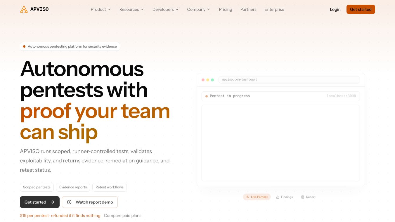 APVISO AI Pentester for Websites