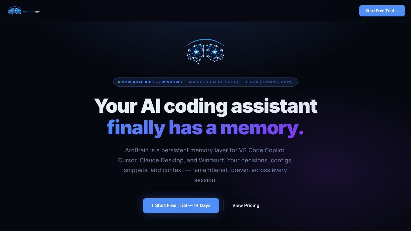 ArcBrain – Persistent AI Memory Layer