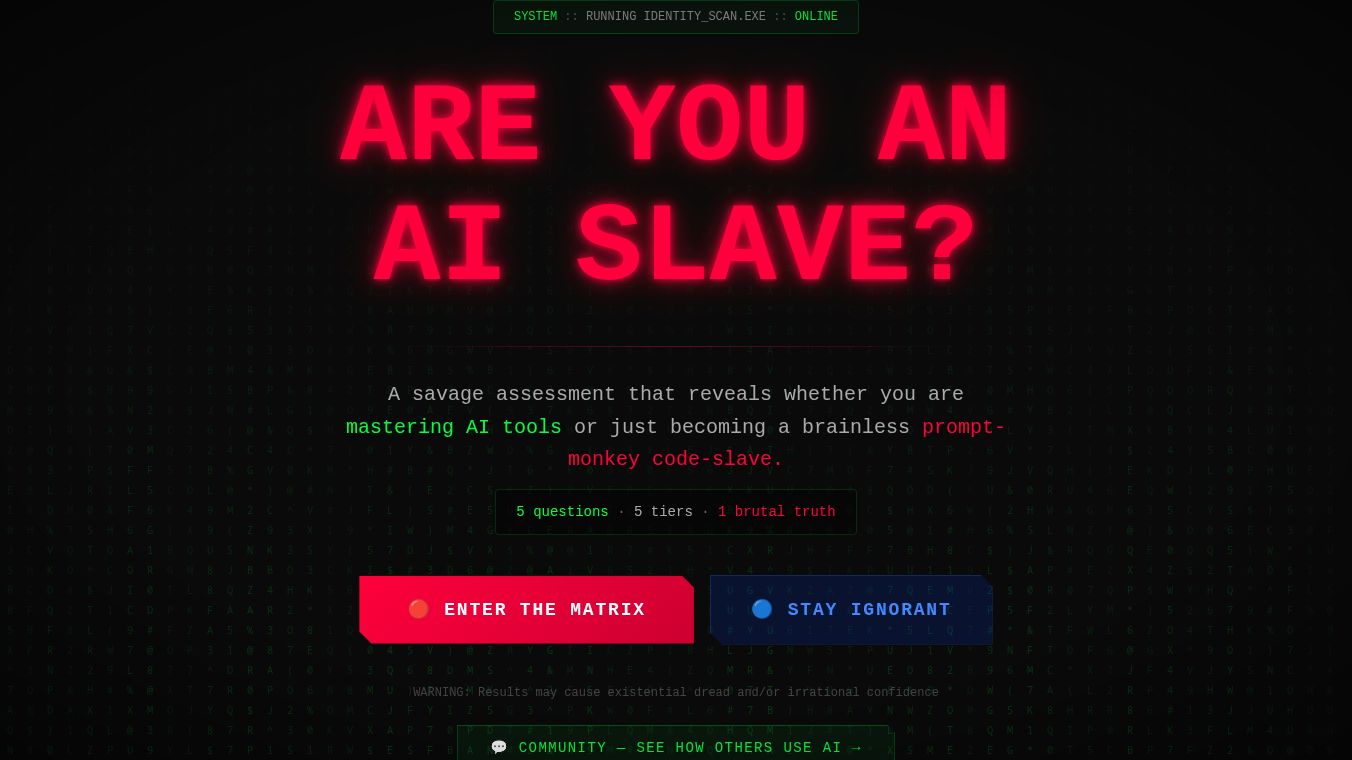 AreYouAnAiSlave.xyz