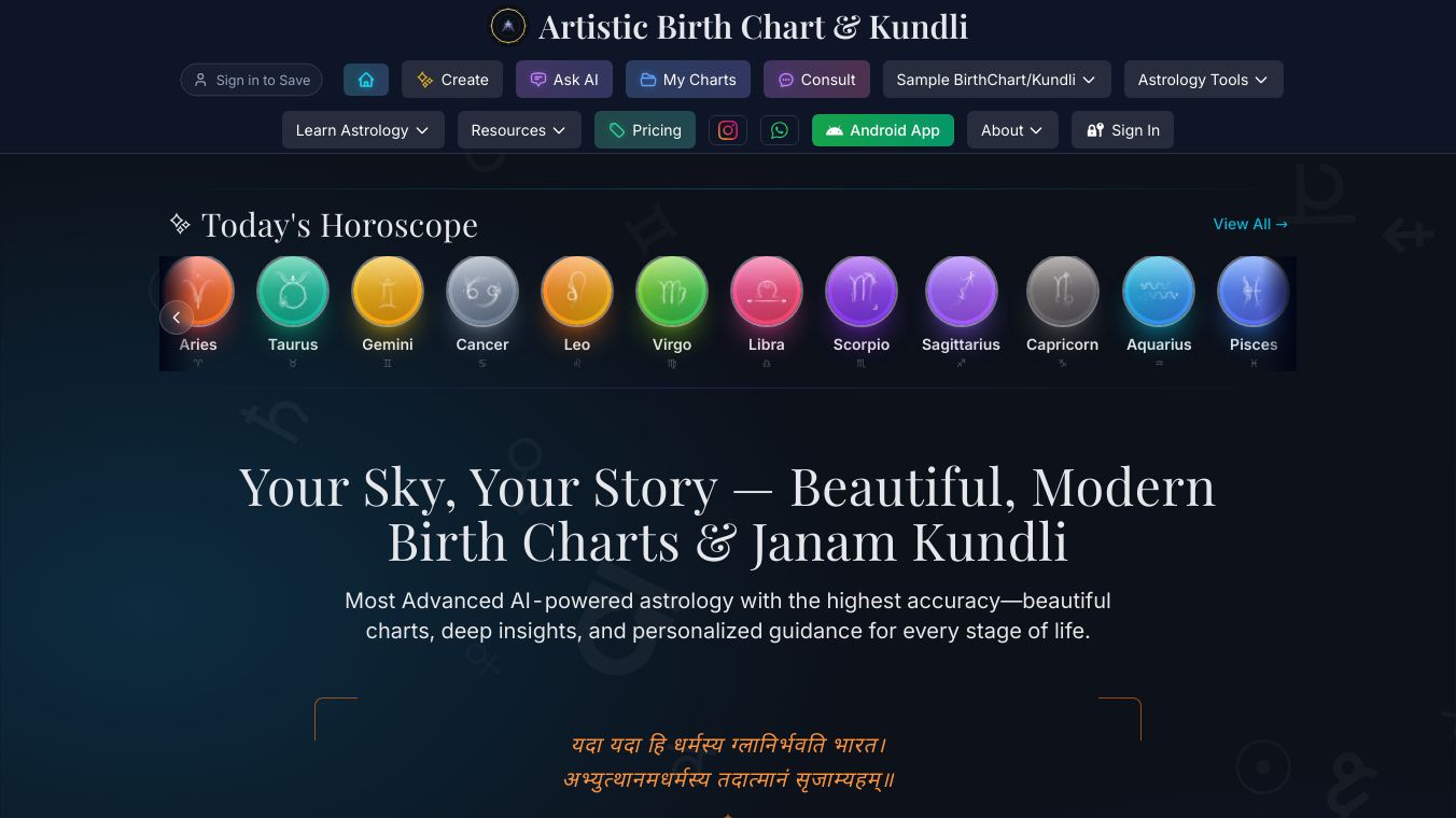 Artistic Birth Chart