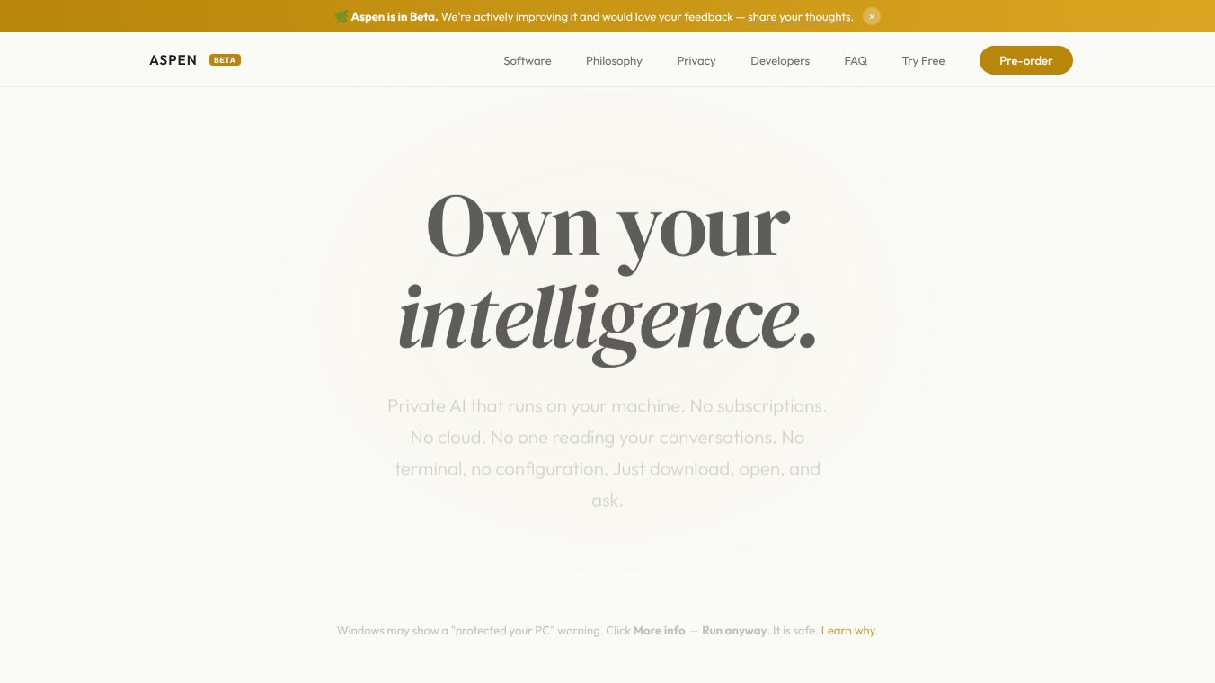 Aspen — Own your intelligence