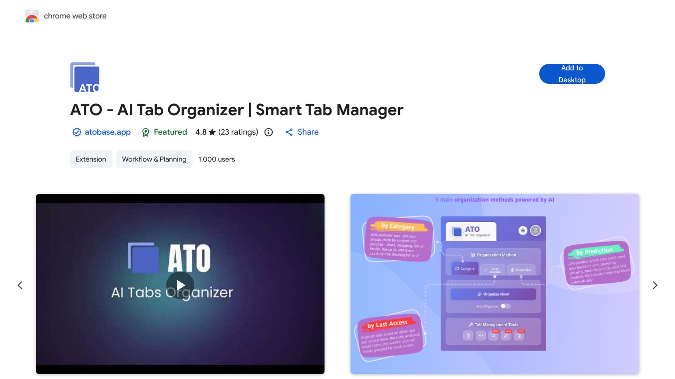 ATO - AI Tab Organizer | Tab Manager