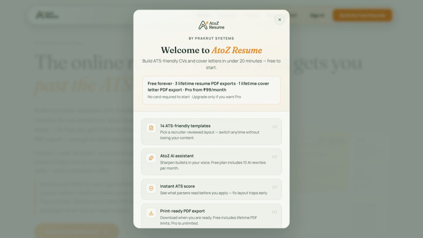 AtoZ Resume Builder