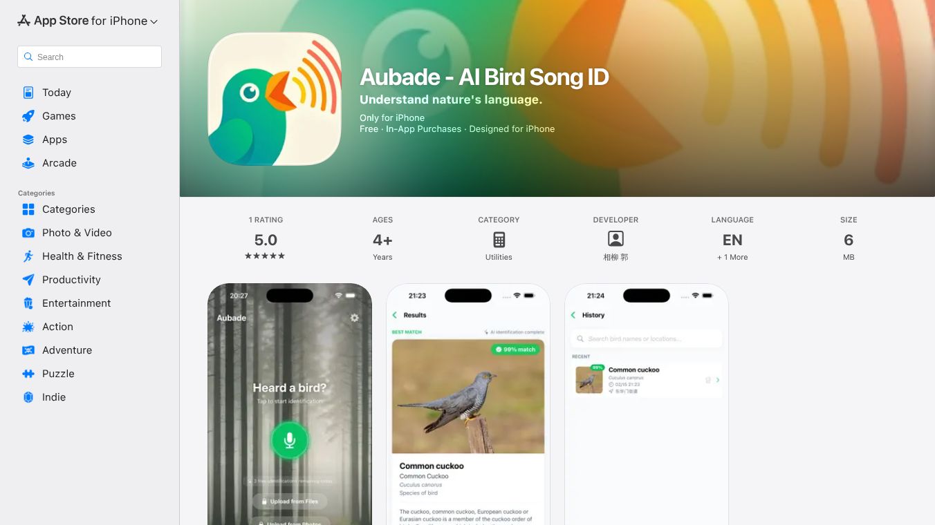 Aubade - AI Bird Song ID