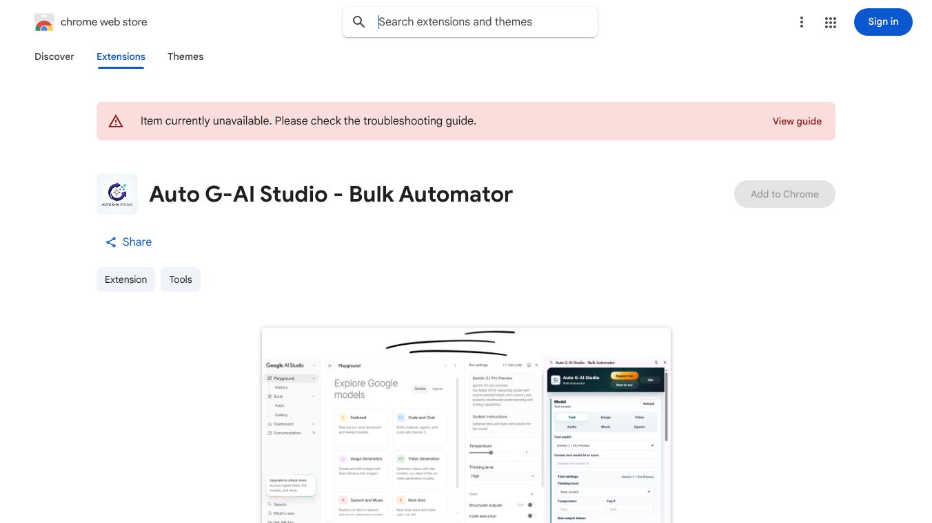 Auto G-AI Studio - Bulk Automator
