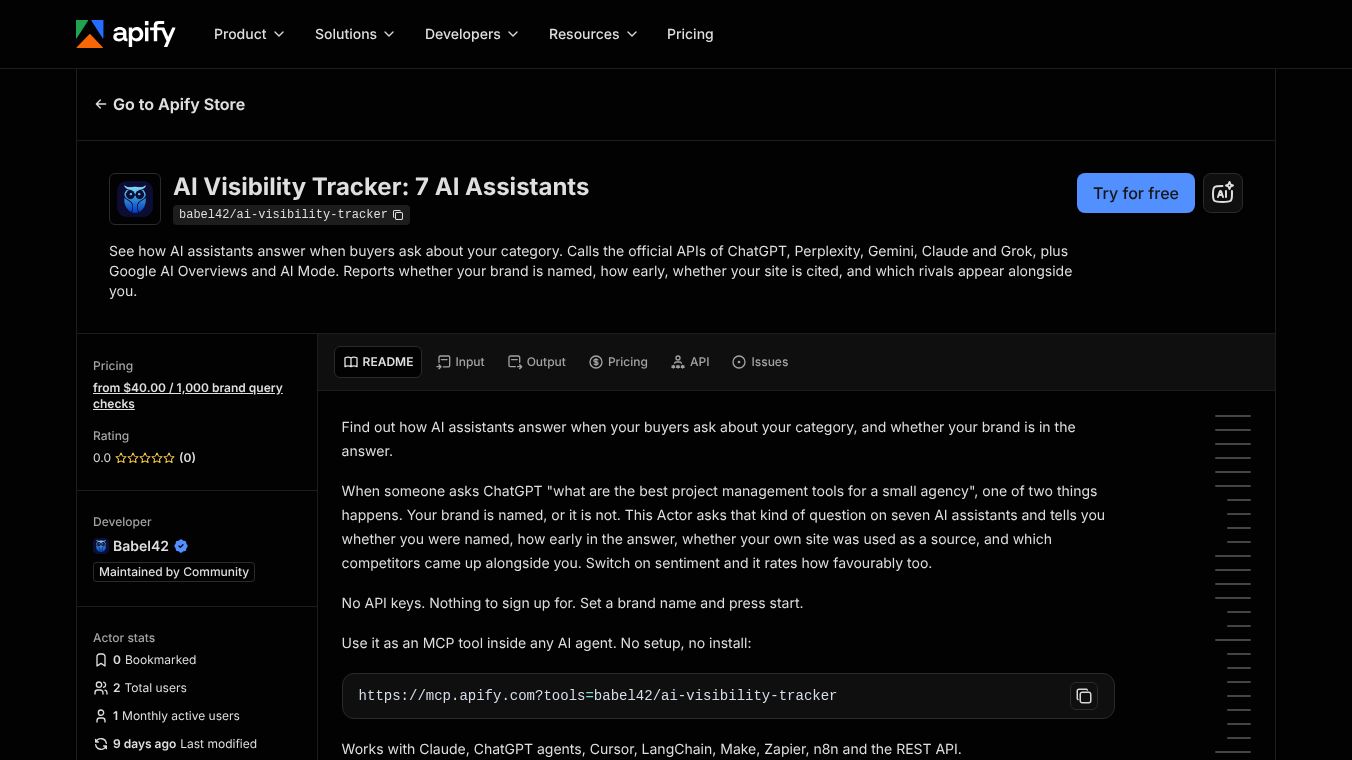 Babel42 AI Visibility Tracker