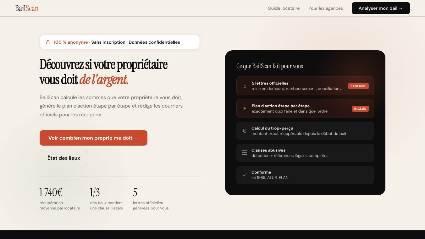 BailScan · Analyser mon bail en 30 sec