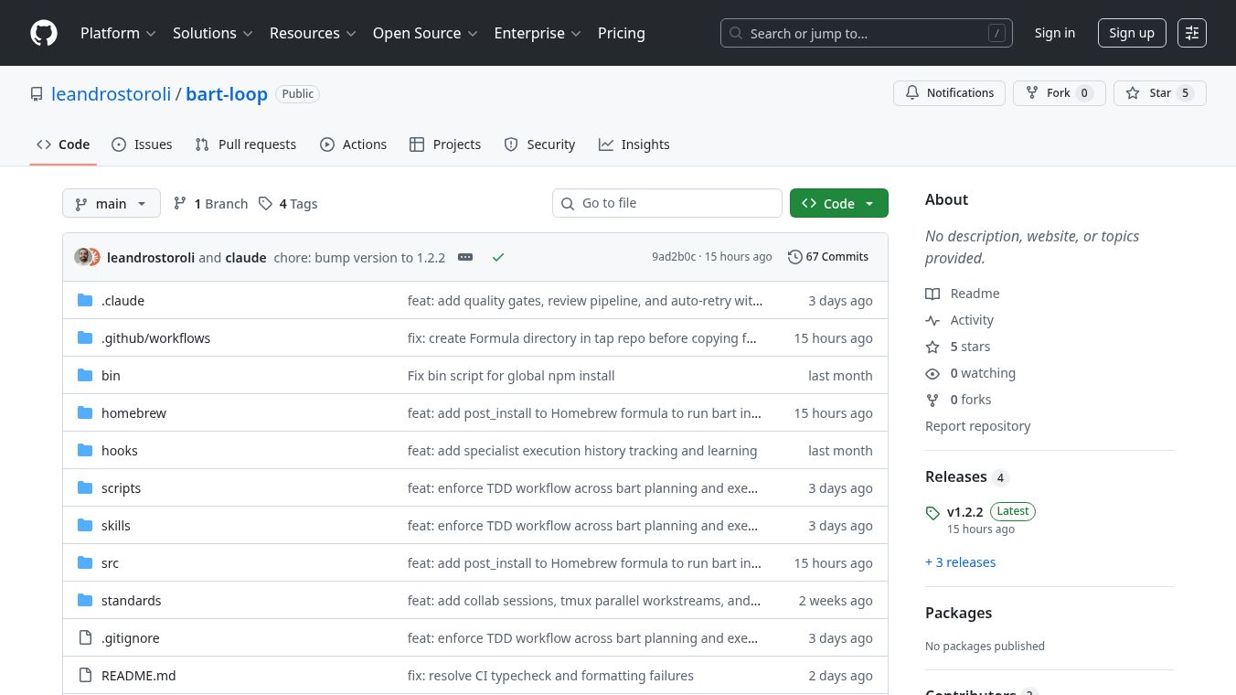 bart-loop, your Claude/Opencode workflow