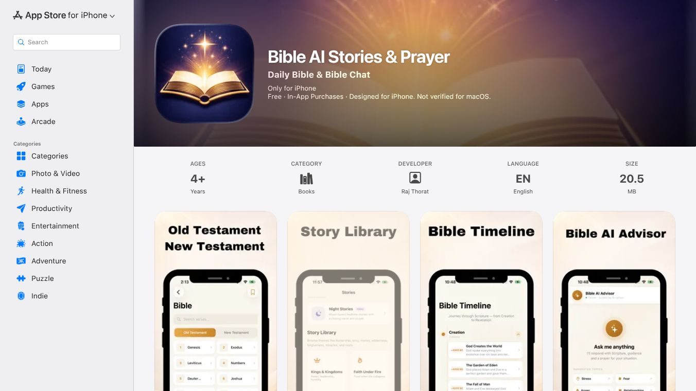 Bible AI Stories & Prayer.