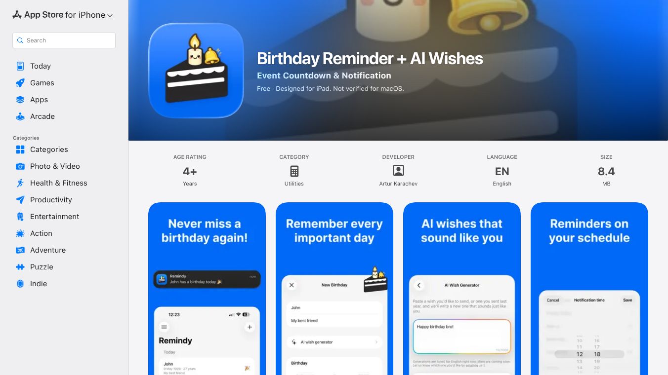 Birthday Reminder + AI Wishes