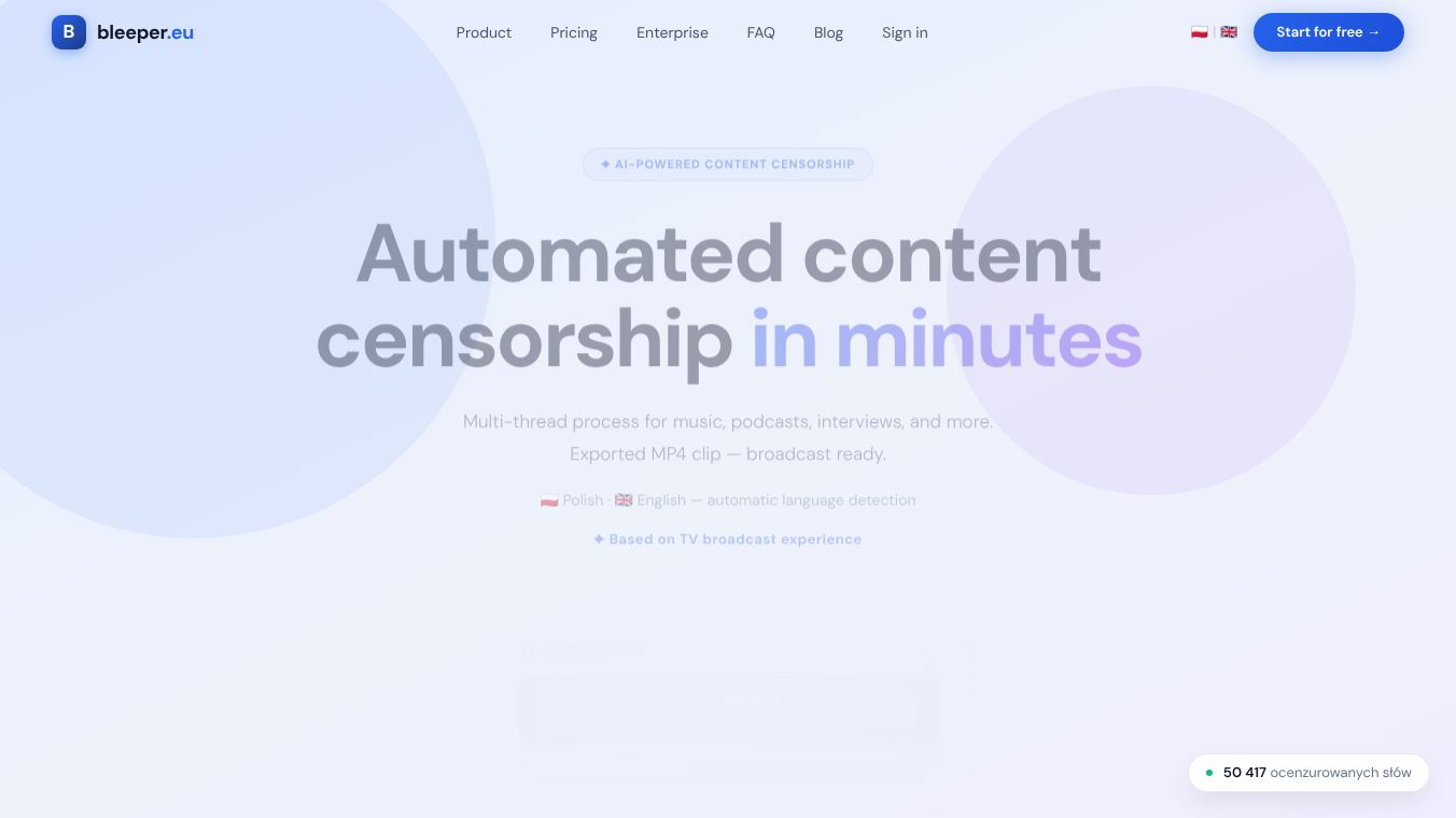 Bleeper.eu - Automated AI censoring