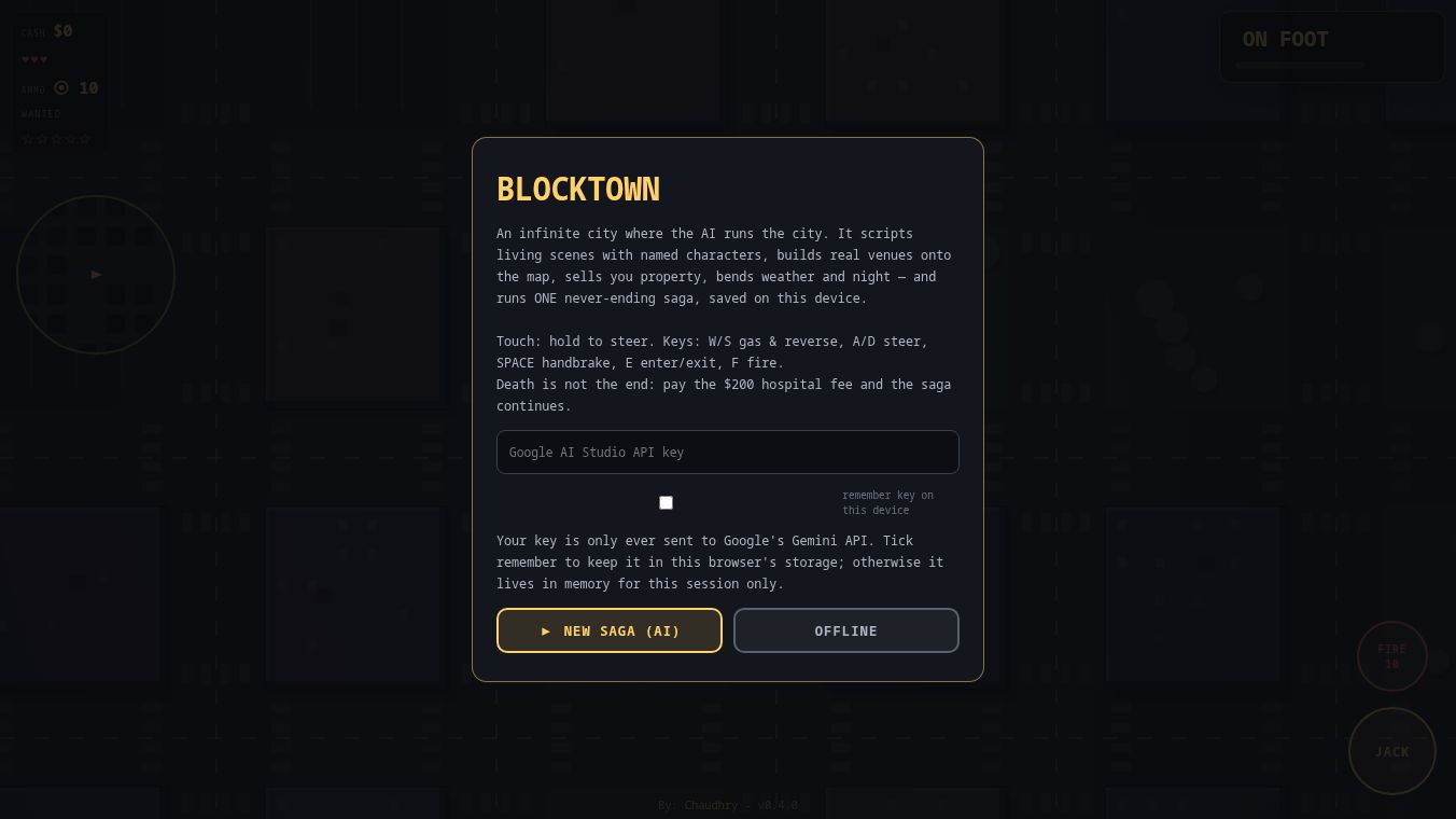 Blocktown Game - AI Controls the world