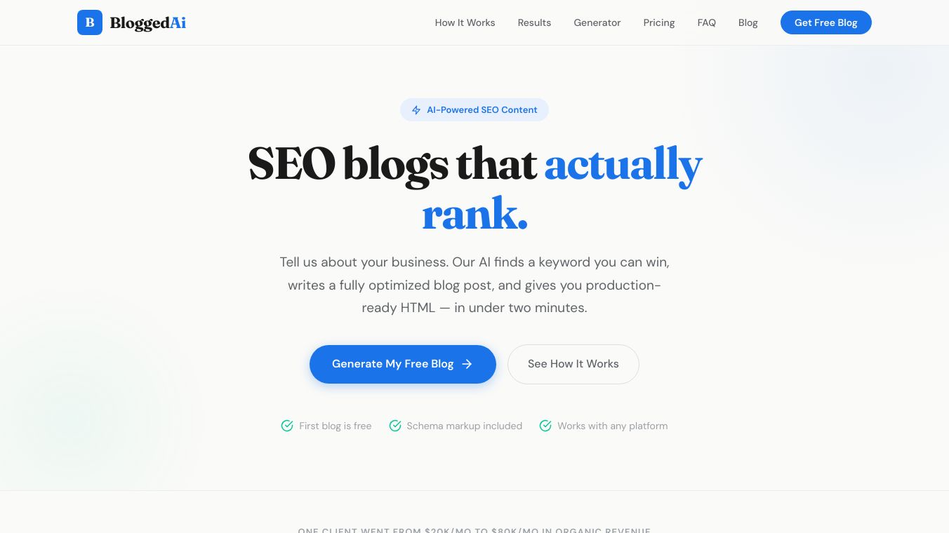 BloggedAi- Ranking SEO + AI Discovery
