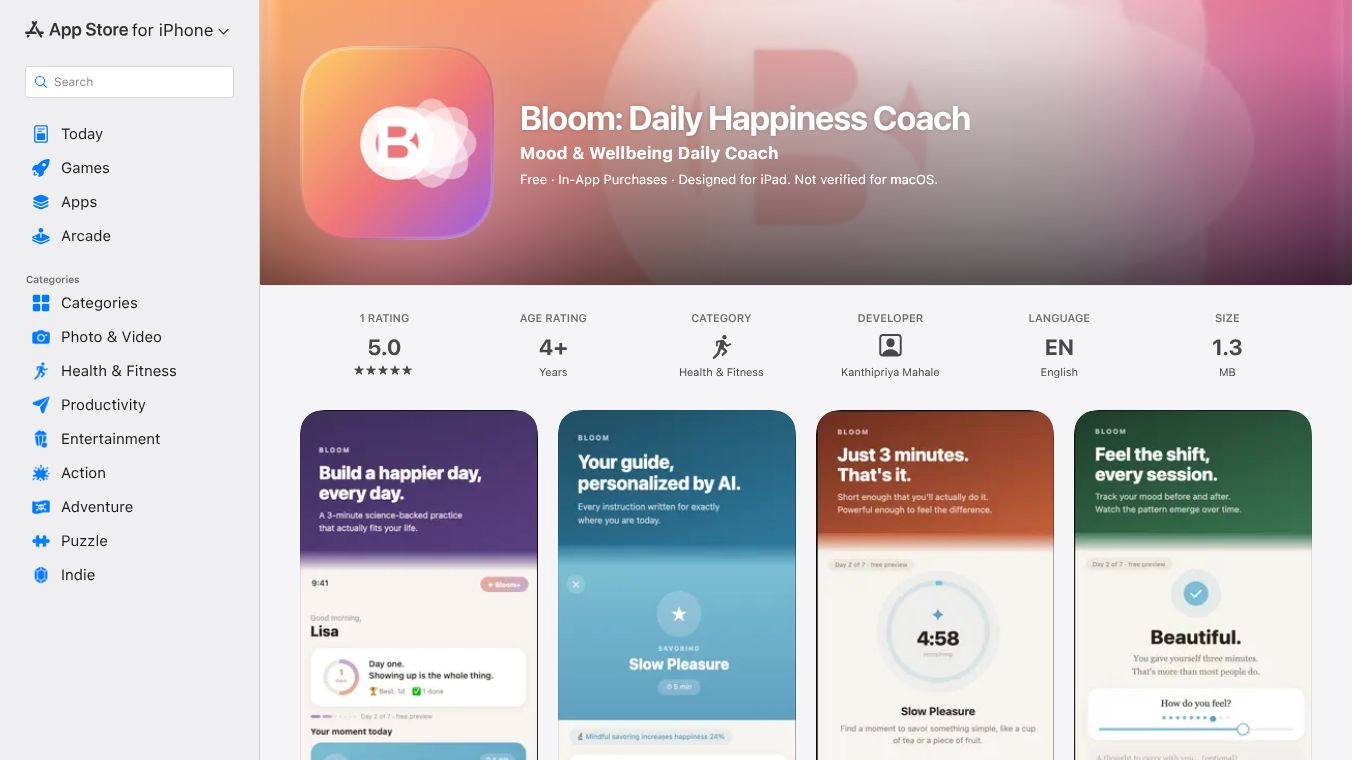 Bloom: Daily Happiness Coach