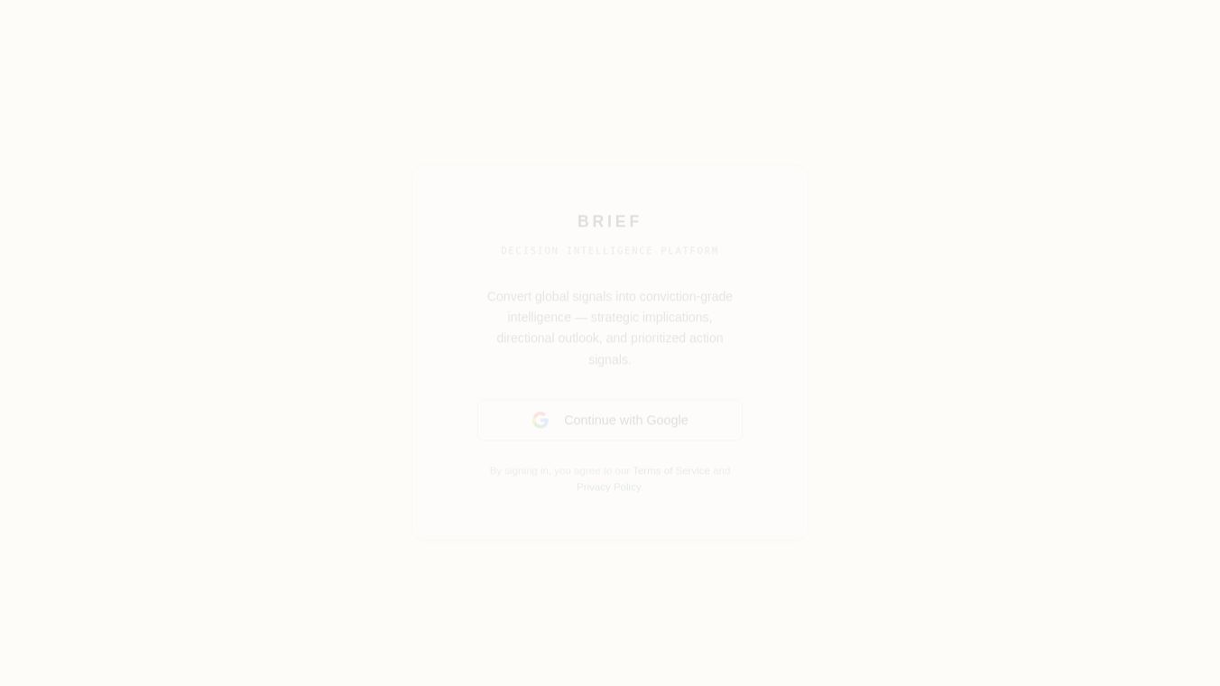 BRIEF — Intelligence Synthesis
