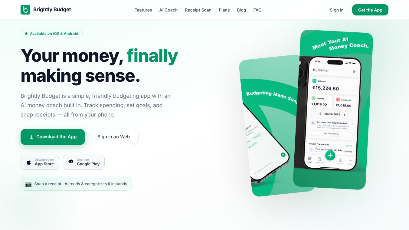 Brightly Budget: Money Coach