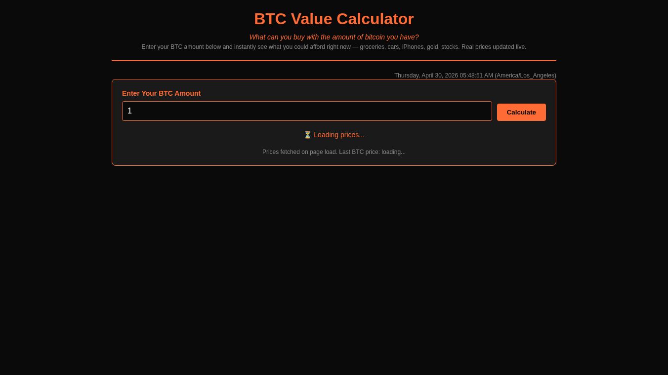 BTC Value Calculator