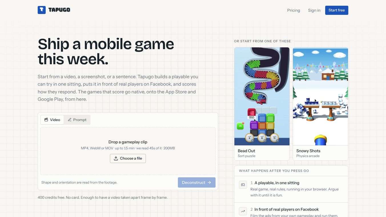 Build a mobile game from a video with AI