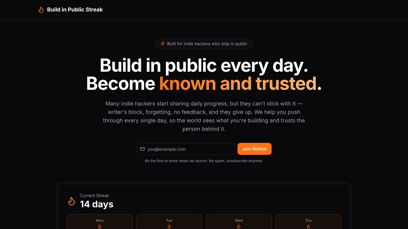 Build in Public Streak
