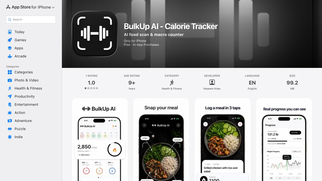 BulkUp AI - Calorie Tracker