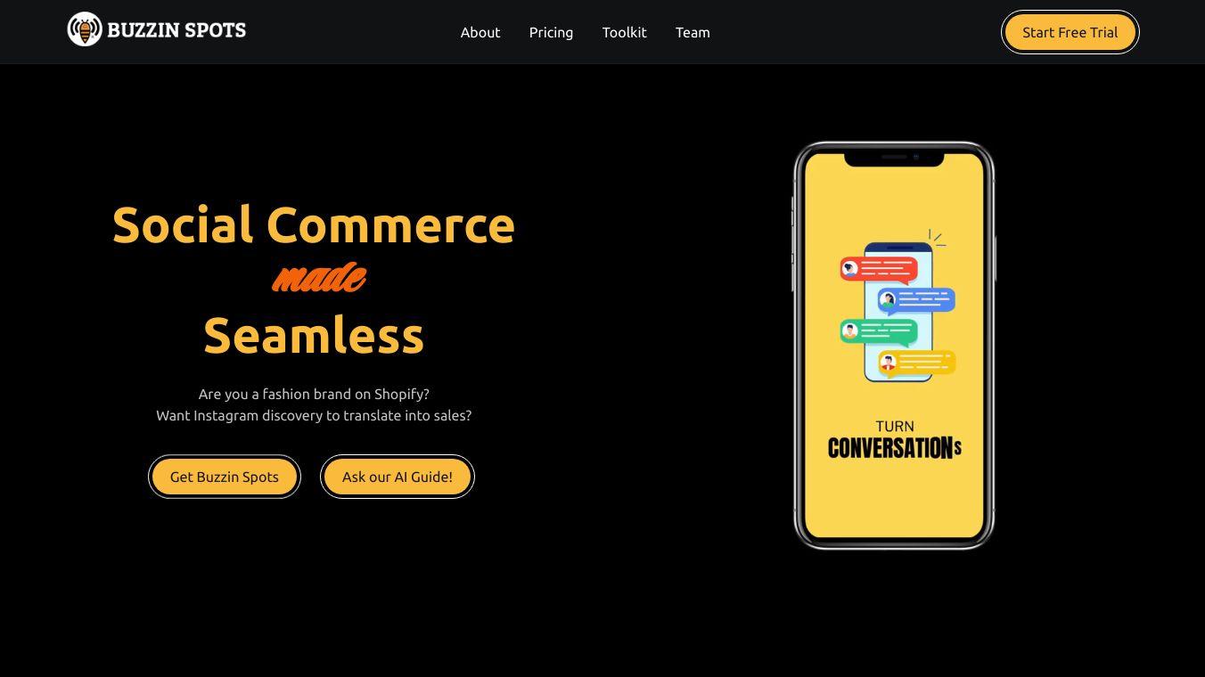 Buzzin Spots: AI Social Commerce Toolkit