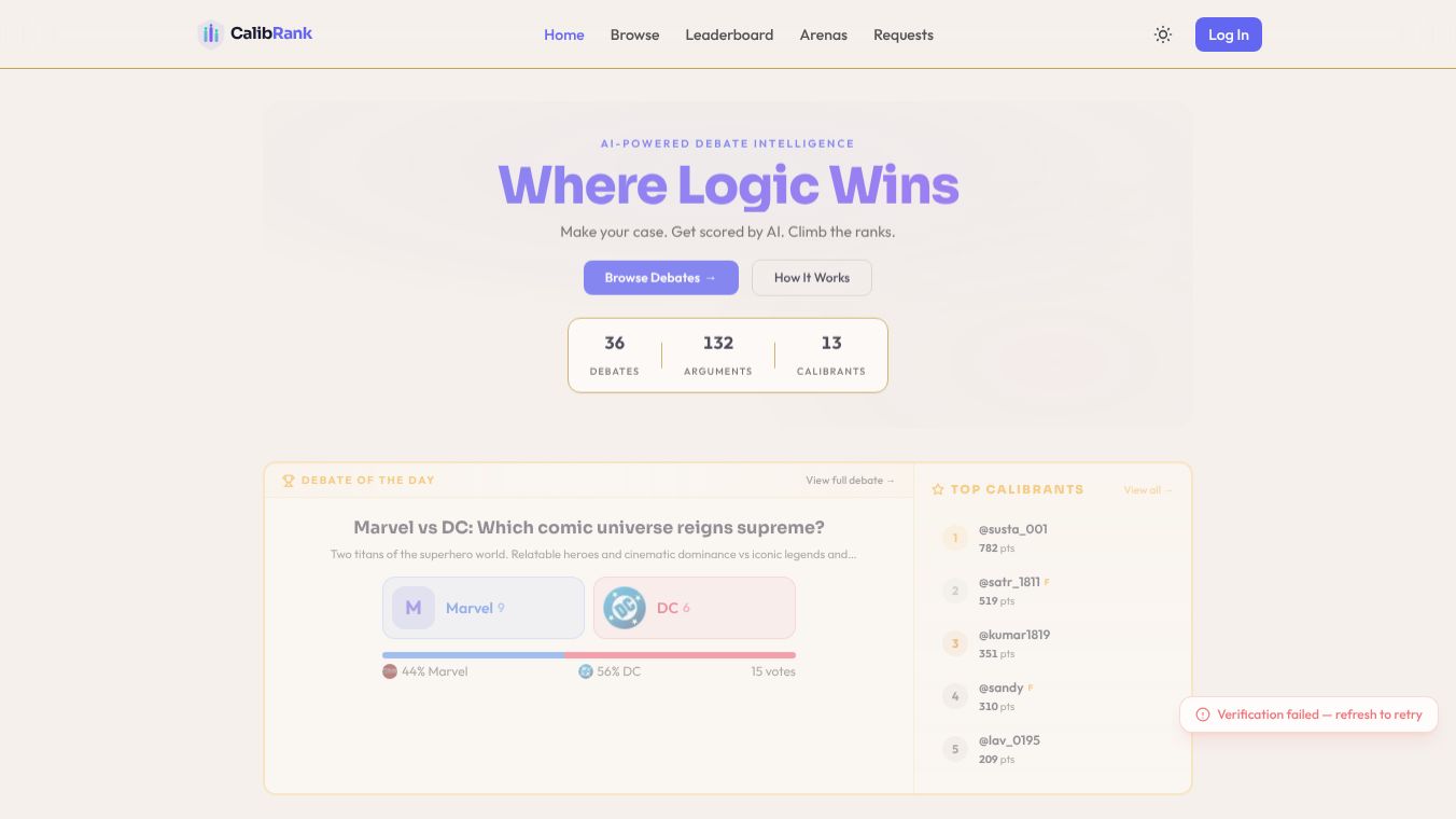 CalibRank — AI-Powered Debate Platform