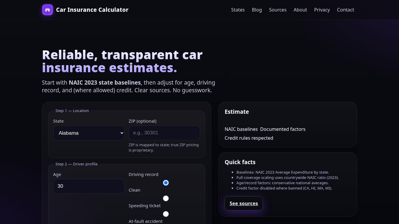Car Insurance Calculator