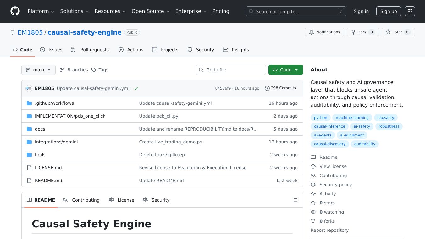 Causal Safety Engine