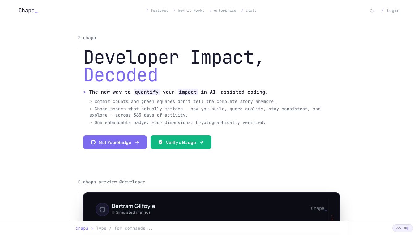 Chapa- Developer Impact, Decoded.