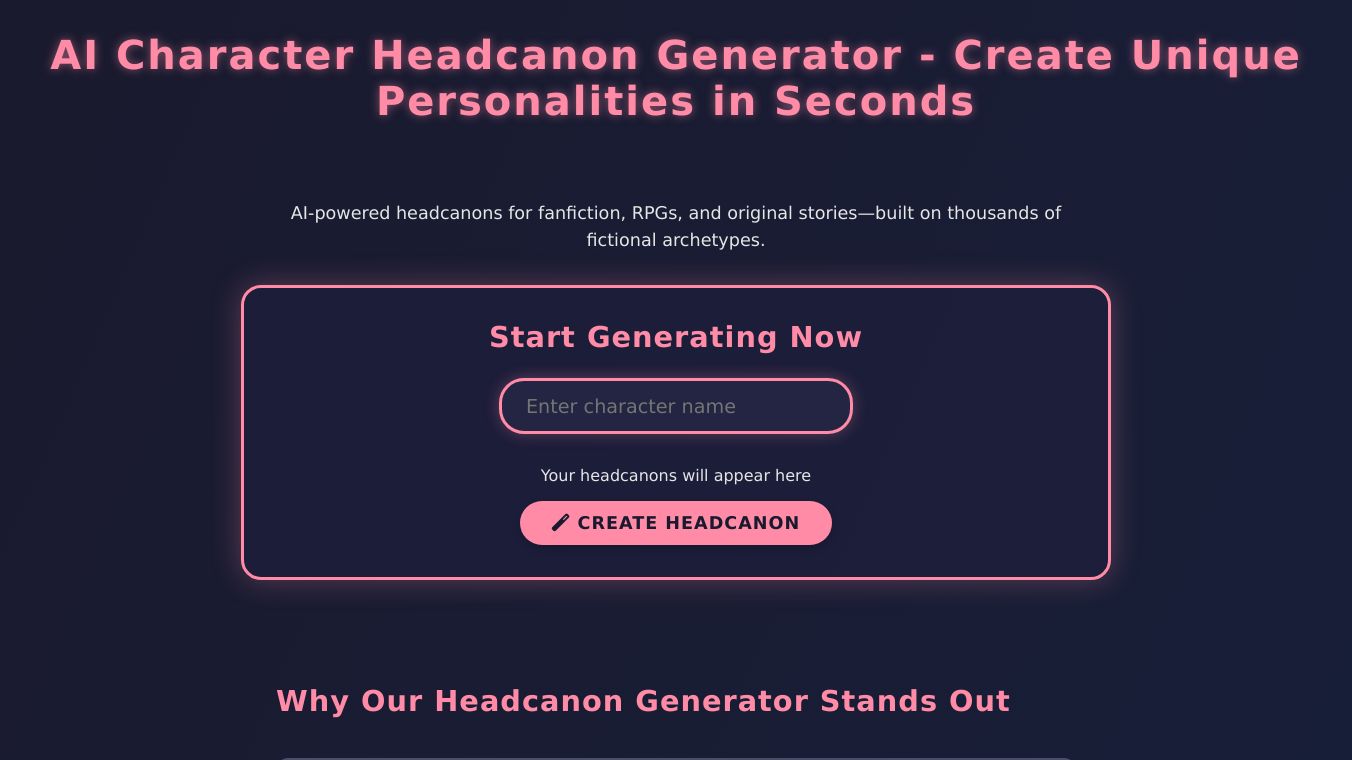 Character Headcanon Generator