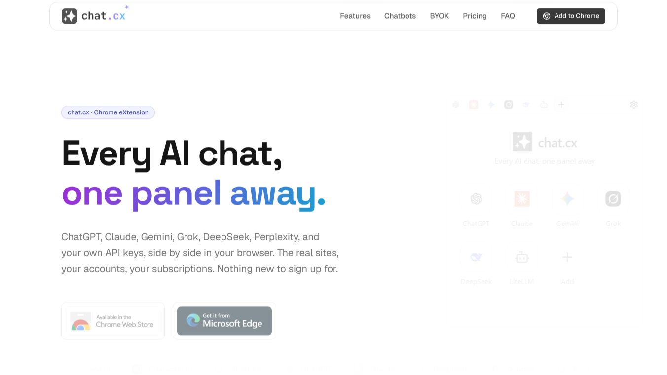 chat.cx | Every AI chat in one panel