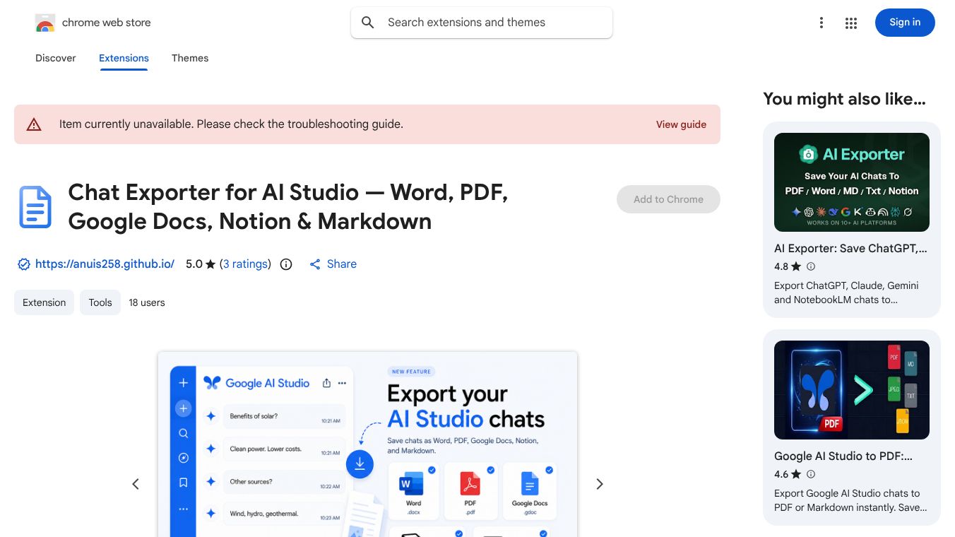 Chat Exporter for AI Studio